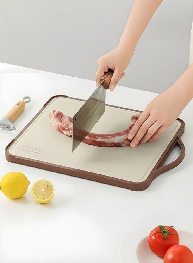 Double sided cutting board, kitchen 304 stainless steel cutting board with juice trough, dishwasher safe, knife friendly, grinding area 41 * 30.5 CM