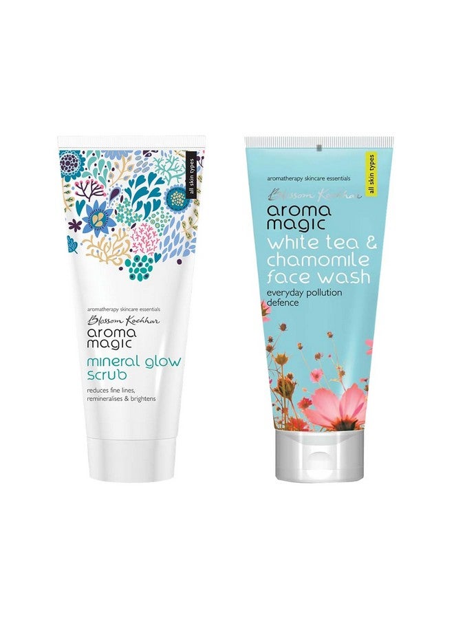 Mineral Glow Scrub 100 Ml & White Tea & Chamomile Face Wash 100 Ml Combo