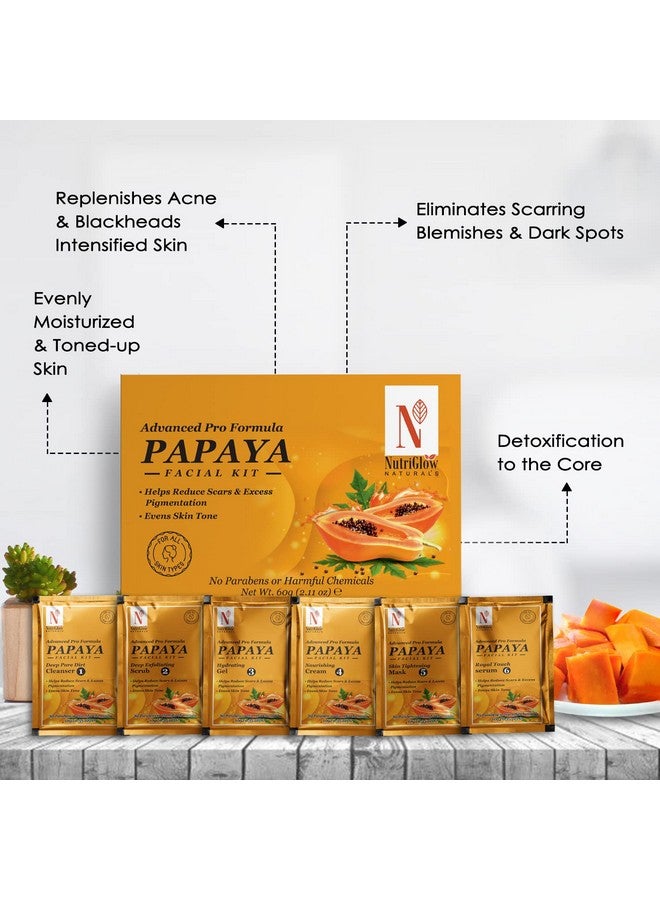 Natural'S Advanced Pro Formula Combo Pack Of 3 Papaya Facial Kit (60Gm) Aloe Vera Face Gel (100Gm) & Wild Turmeric Face Wash (65Ml) For Replenishes Acne & Blackheads Fights With Dust