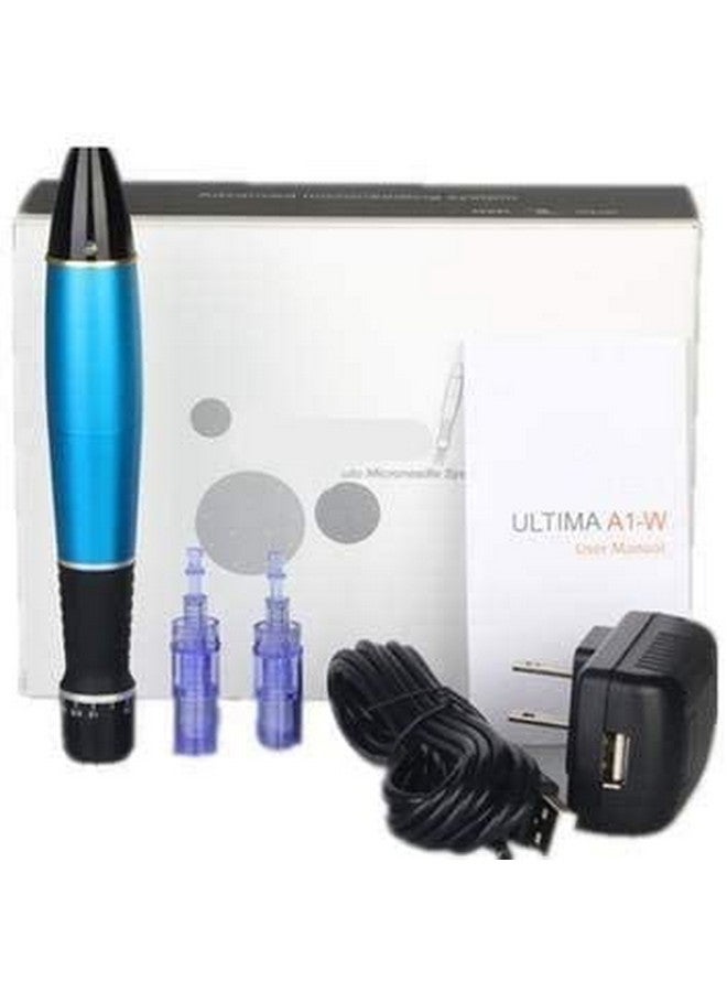 Electric Derma Stamp Auto Micro Needle Pen A1W Wireless For Skin Care With 2Pcs 12Pin Cartridges