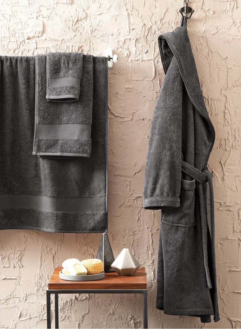 Luxurious Essentials Anthracite XL Bathrobe - Soft, Absorbent, Comfortable - Unisex - Yataş Bedding