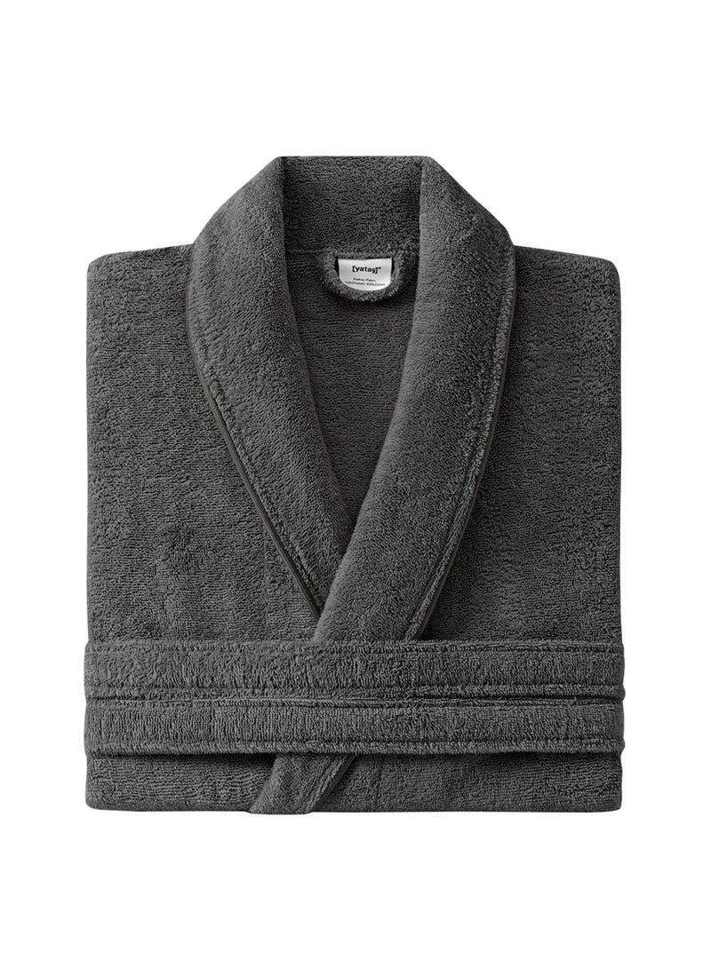 Luxurious Essentials Anthracite XL Bathrobe - Soft, Absorbent, Comfortable - Unisex - Yataş Bedding