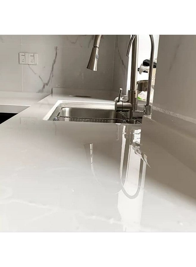 Kitchen Oilproof Transparent Film Thick Self Adhesive Waterproof Countertop Furniture Marble Wallpaper Bathroom Decor Stickers (24 X 48 Inches Transperent)