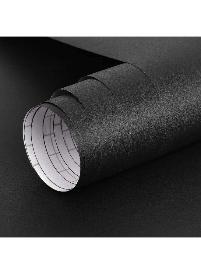 24 X 48 Black Matte Peel And Stick Paper Matte Textured Vinyl Selfadhesive Removable Waterproof Thicken Wallpaper For Rooms Walls Kitchen Countertop Cabinet Wardrobe