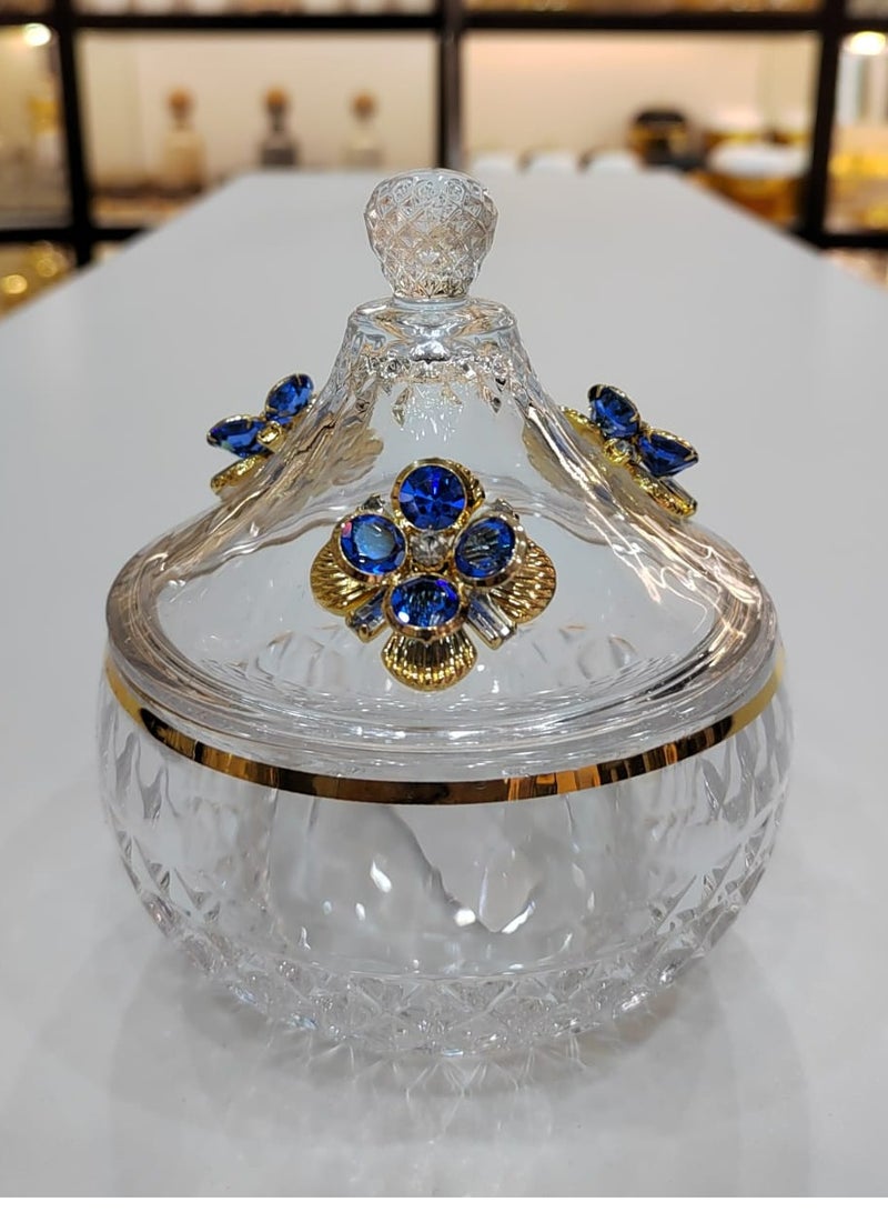 Decorative Candy Bowl With Lid For Sugar Zafraan Oud Bakhoor Storage