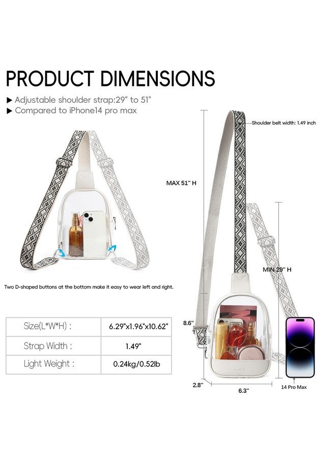 Clear Bag For Stadium Events Clear Bag Purses For Women Crossbody Transparent Crossbody Purses For Concerts Sports