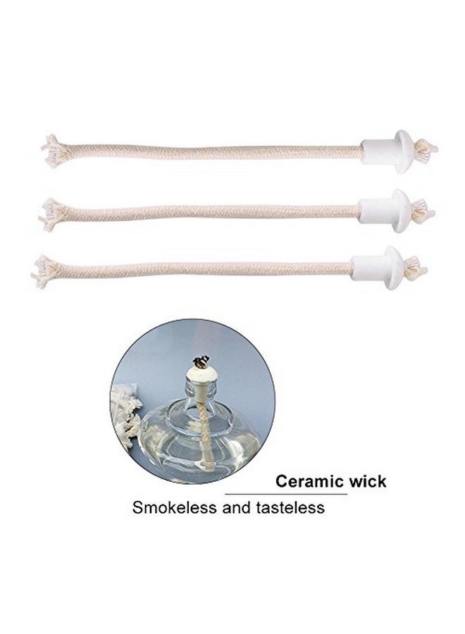 Oil Lamps Wicks With Ceramic Holder 28Pcs Torch Wine Bottle Oil Candle Lamp Fiber Glass Heatresistant Kerosene Wick Replacement Fiberglass Tiki Wick For Patio Lightinggarden Light