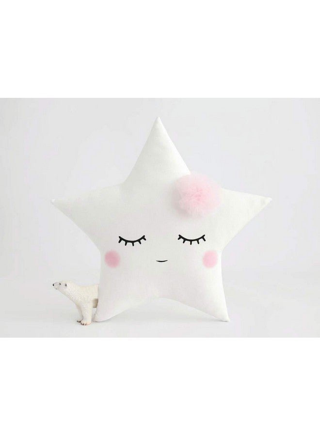 Cute Cloud Moon Star Cot Cushion (Pack Of 3 16X16 Inch Velvet) Kids Cushion Soft Toy Soft Plush Pillow Cot Cushion Nursery Decor Baby Cushion Pink Blush