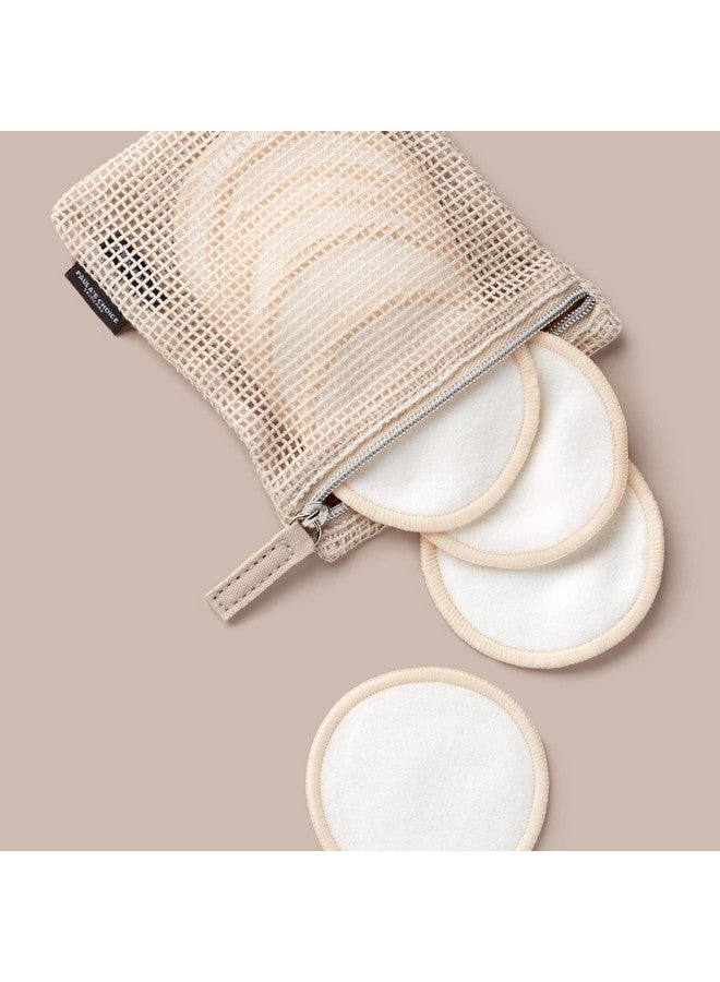 Reusable Makeup Remover Pads Cotton & Bamboo Rounds For Toner & Exfoliants Includes Washable Bag For Laundry & Storage 10 Count
