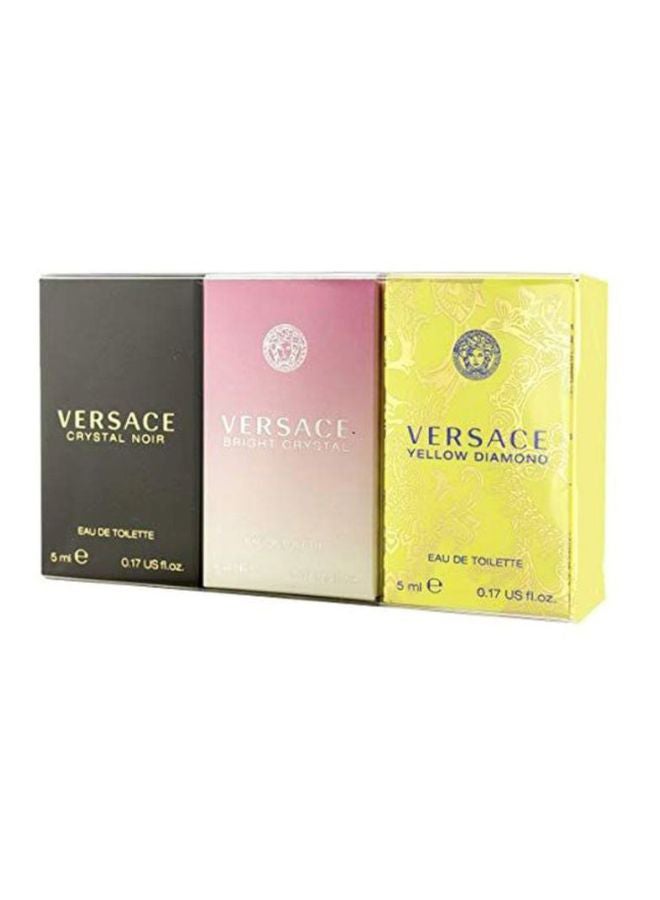 Versace Mini Gift Set Crystal Noir EDT (5), Bright Crystal EDT (5), Yellow Diamond EDT (5)ml