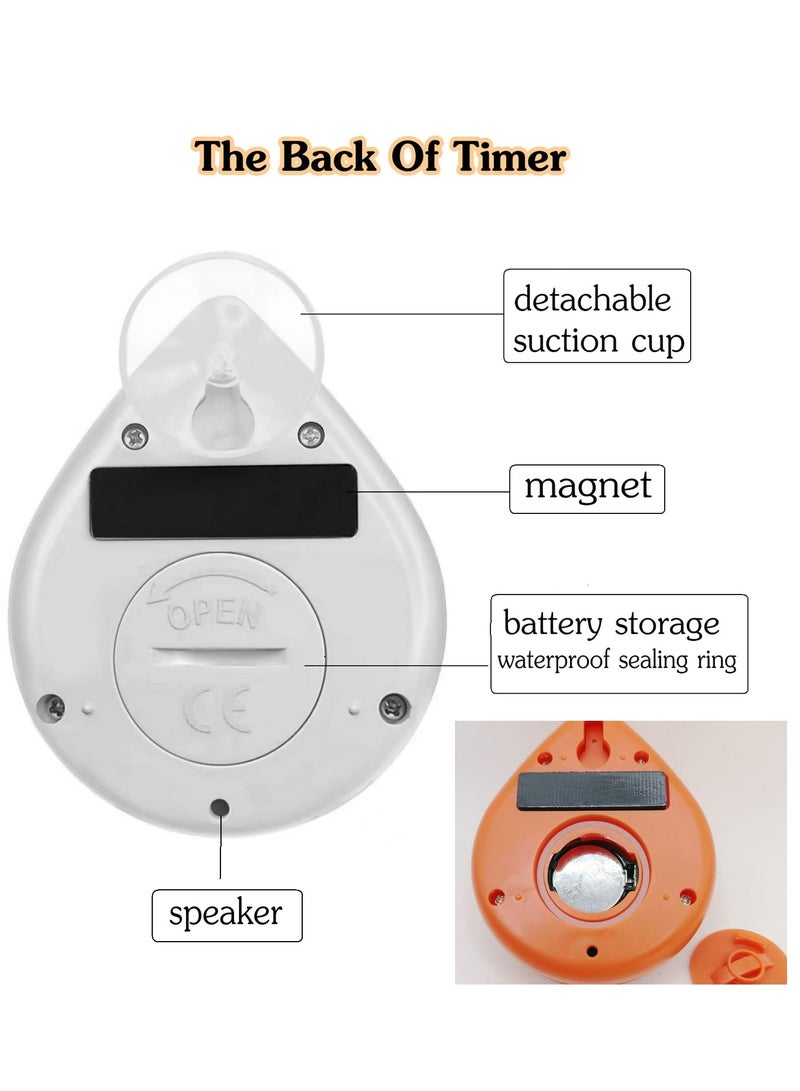 Silent Non-Ticking Battery Operated Shower Timer, Waterproof Digital Timer, Small Size Cute Timer with Suction Cup, Small Size and Good Performance, Strong Magnet on the Back (Light Green)