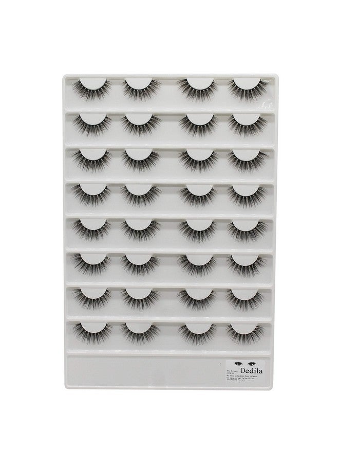 16Pairs Fluffy 3D Volume Eye Lashes Extensions Natural Faux Mink False Eyelashes Makeup Daily Long Stripe Eyelashes Reusable Dramatic Look (X05)