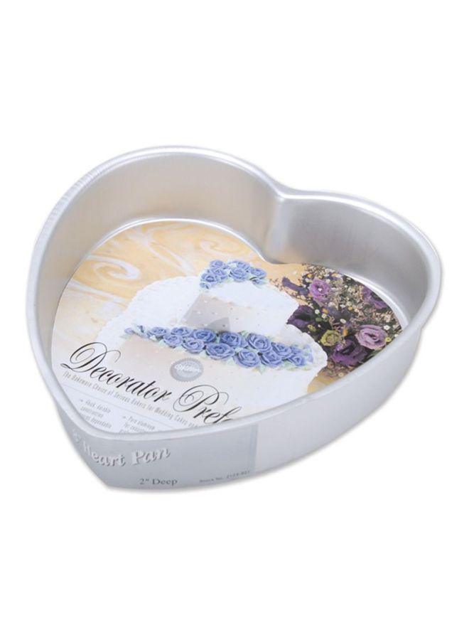 Decorator Preferred Heart Pan Silver 8x2inch