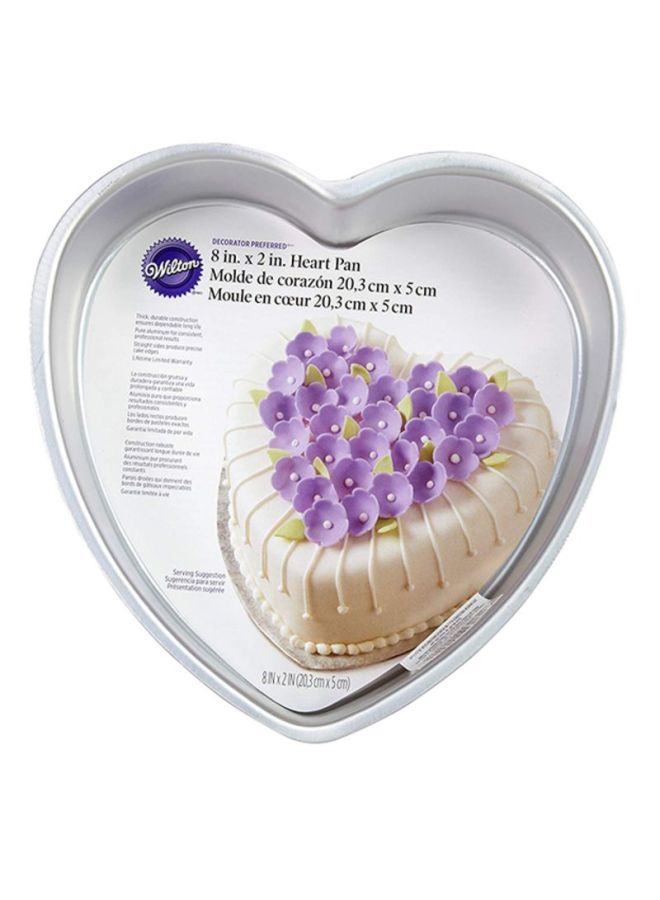 Decorator Preferred Heart Pan Silver 8x2inch