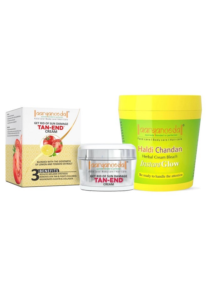 Herbals Haldi Chandan Bleach Cream 250G And Tanend Advance Tan Remover Face Cream 50 Gm