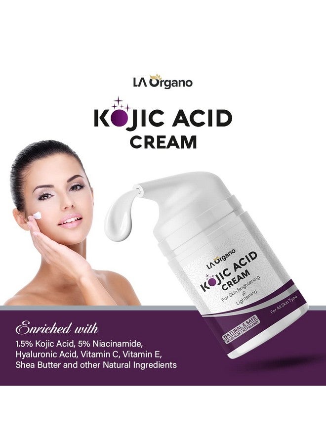 Kojic Face Cream For Skin Brightening & Lightening Fade Away Dark Spots Pigmentation & Scars (Pack Of 1) 50 Gm