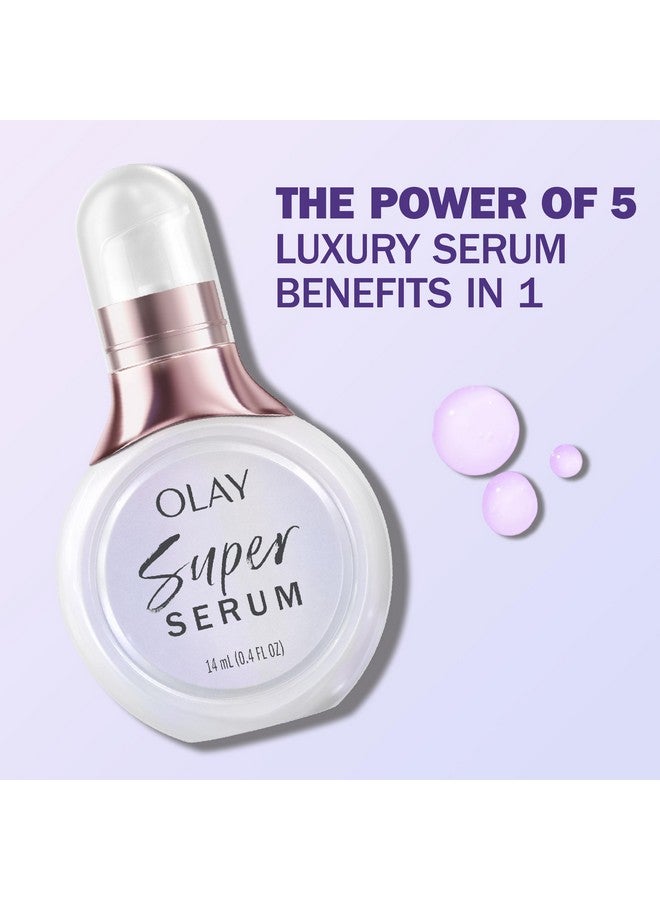 Super Serum Trial Size 5In1 Lightweight Resurfacing Face Serum 0.4 Fl Oz Smoothing Skin Care Treatment With Niacinamide Vitamin C Collagen Peptide Vitamin E And Aha