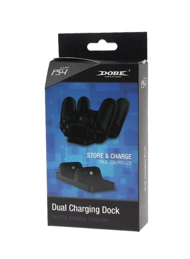Dual Wireless Charging Dock For PS4 Gaming Controllers - Black