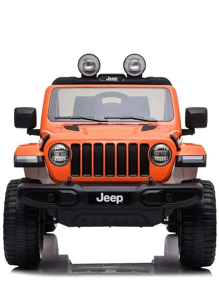 Officially Licensed Kids Ride on Car Jeep Wrangler Rubicon Best Gift For Kids-Orange