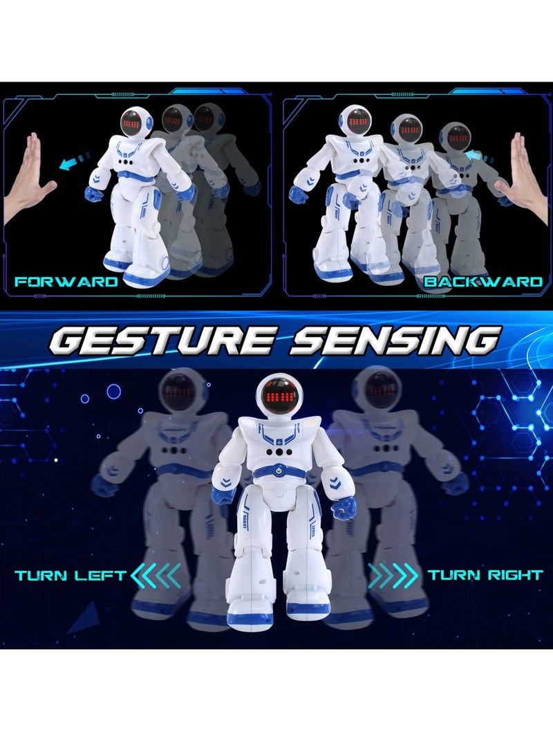 Interactive Smart Robot Toys, Remote Control Smart Gesture Sensing Educational Robot Toys, RC Gesture Remote Control Robot Programmable, Intelligent Robot Toys for Kids, for Birthday Gifts