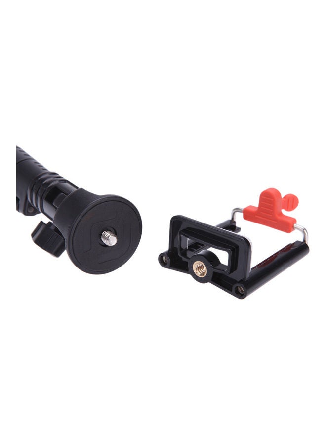 Selfie Stick With Phone Clip Set Black