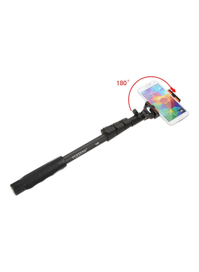 Selfie Stick With Phone Clip Set Black