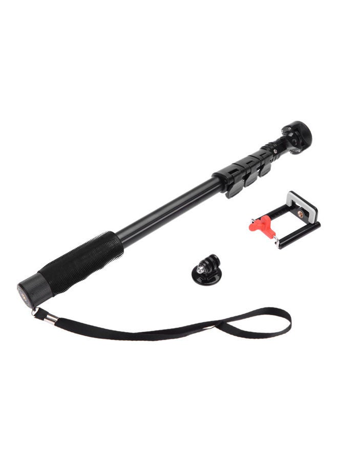 Selfie Stick With Phone Clip Set Black