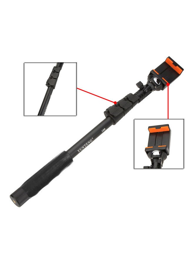 Selfie Stick With Phone Clip Set Black