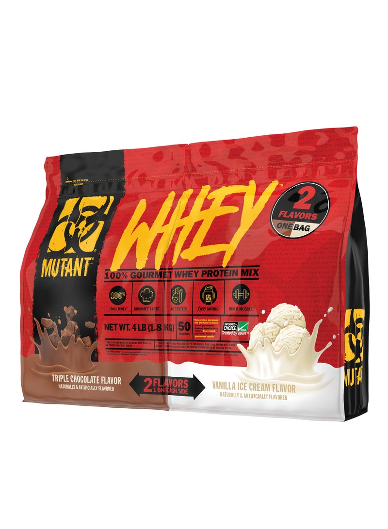 WHEY 1.8kg (4lbs) Dual Chamber - Triple Chocolate & Vanilla Ice Cream