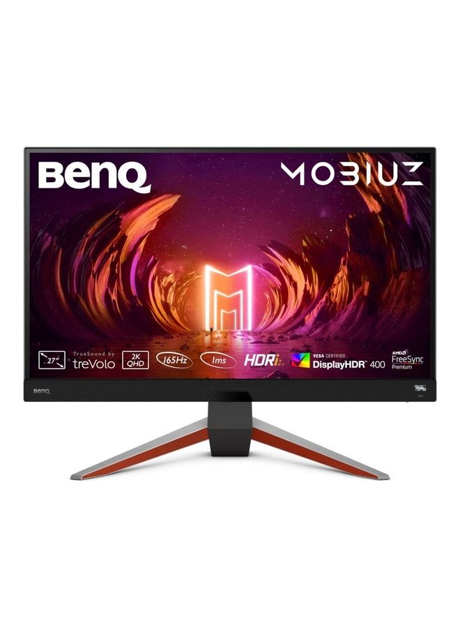 Mobiuz EX2710Q QHD 27 Inch 68Cm IPS Bezel-Less VESA Display HDR400 Gaming Monitor With Height Adjust-95% DCI-P3, 165Hz, 1Ms MPRT, AMD FreeSync Premium, TreVolo Speakers, HDMI, DP, USB 3.0Hub Grey