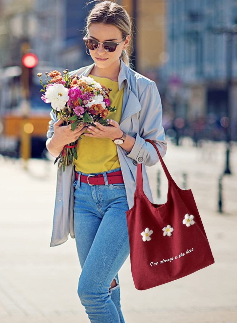 Canvas Tote Bag, Natural Cotton Shopping Tote Bags for Women Girls Ladies Canvas Shoulder Bag Handbag Reusable Shopper Totes