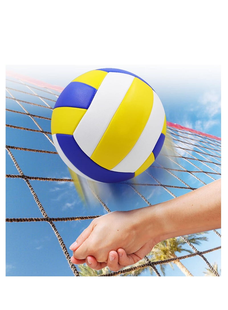 Volleyball, Official Size 5 Indoor Outdoor with Pump and Needle Sand Beach Pool, Soft PVC Waterproof Balls Gift School Coach Team Sports Training Practice, Automatic Machine Manufacture