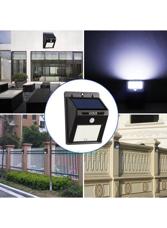 20 LED Solar Powered Wall Light White 6x10cm