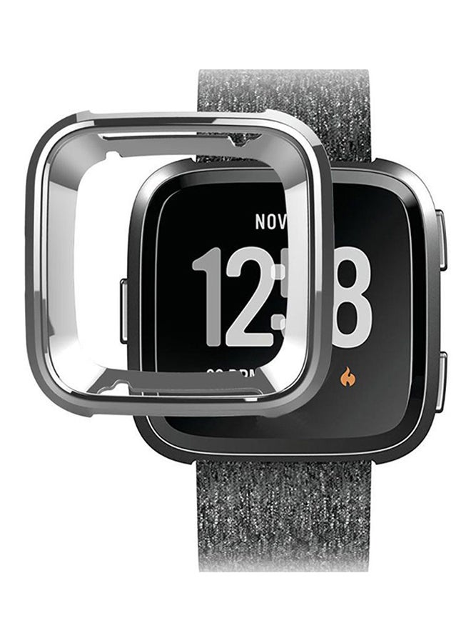 Protective Case Cover For Fitbit Versa Silver/Clear