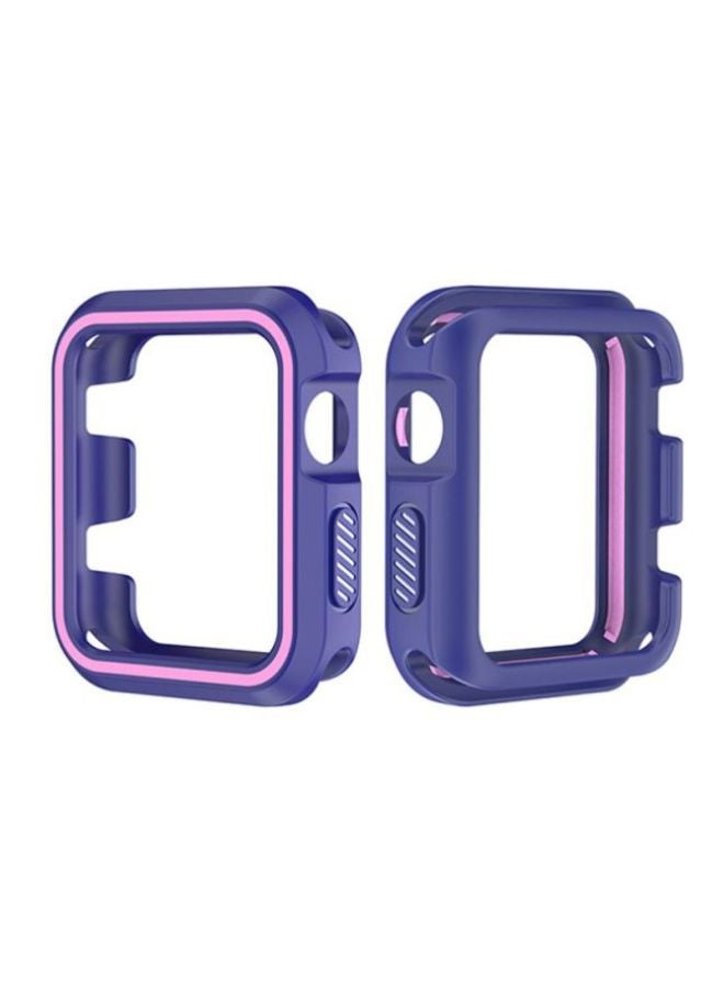 Rugged Armor Bumper Protective Case Cover For Apple Watch Series 1/2/3 42mm Purple/Pink