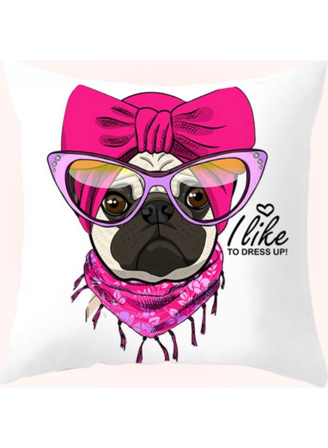 Cute Dog Design Decorative Cushion Cover Multicolour