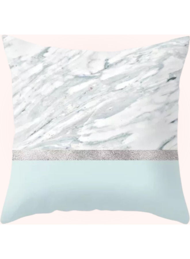 Marble With Silver Line Design Cushion Cover Multicolour 45x45cm