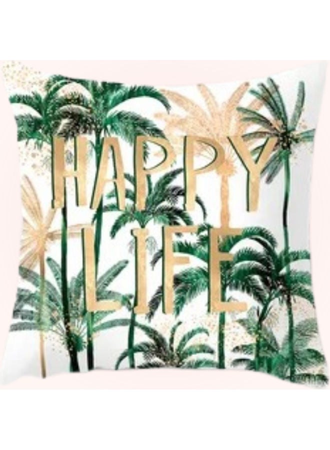 Tropical Leave Design Decorative Cushion Cover Multicolour