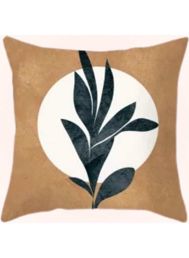 Green Leave Design Decorative Cushion Cover Multicolour