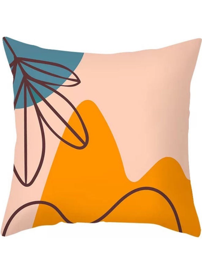 Boho Leaves Printed Cushion Cover Multicolour 45x45cm