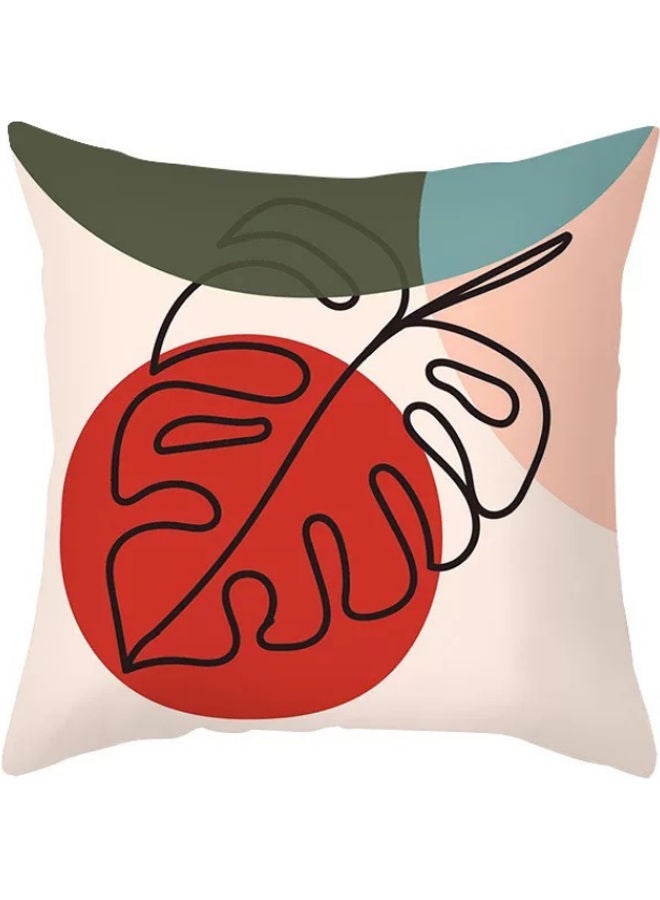 Boho Leaves Printed Cushion Cover Multicolour 45x45cm
