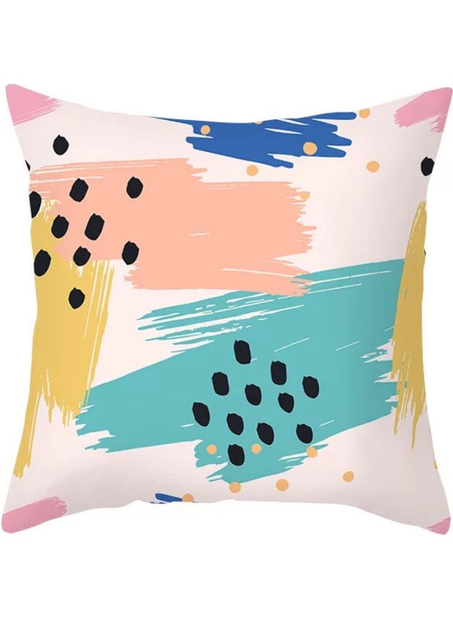 Abstract Printed Cushion Cover Pink/White/Black 45x45cm