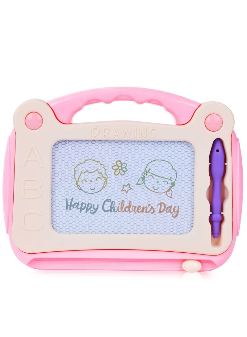 Coloring Magnetic Drawing Board, Toddler Learning Toys for Little Girl Boy, Painting Sketch Pad, Erasable Doodle Sketch Pad with Stampers Cards, Birthday Travel Toys for 3 4 5 6 Years Kid (Pink)