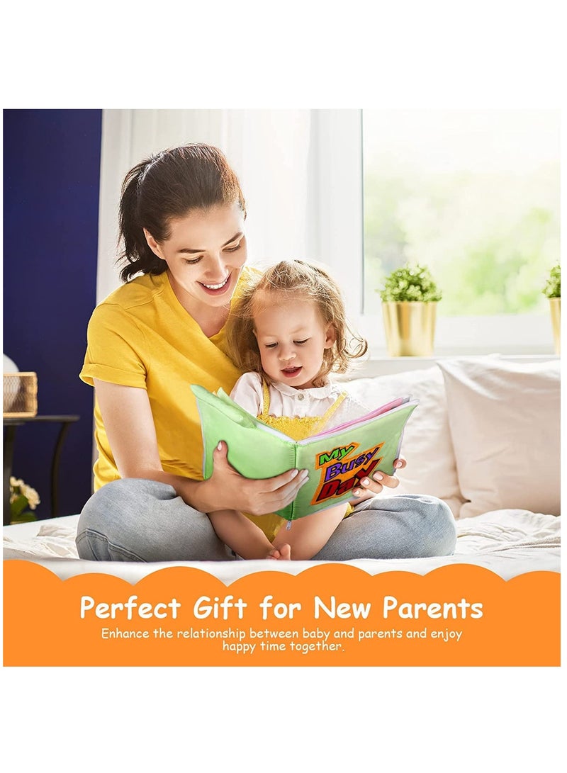 Baby Cloth Books, Baby Soft Books Quiet Book for Toddlers, Baby Bath Cloth Book, Early Learning Babies First Books Gifts for 0-3-Year-Old Toddlers