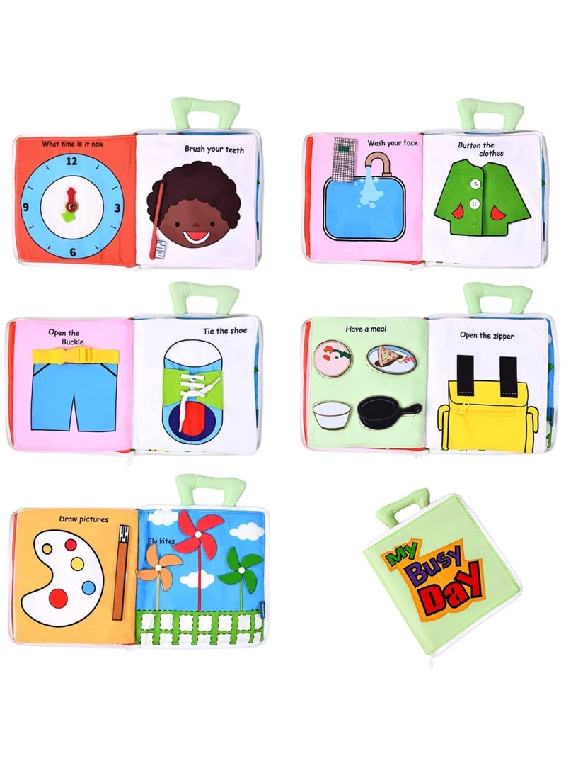 Baby Cloth Books, Baby Soft Books Quiet Book for Toddlers, Baby Bath Cloth Book, Early Learning Babies First Books Gifts for 0-3-Year-Old Toddlers