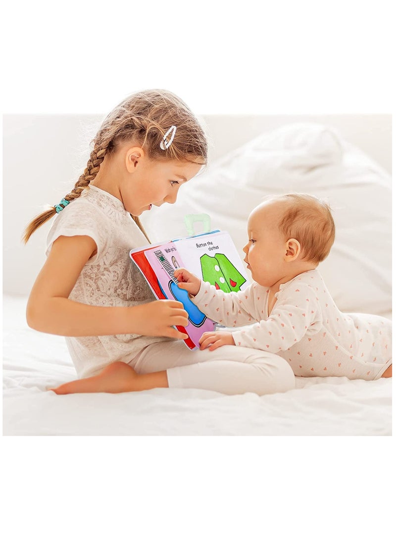 Baby Cloth Books, Baby Soft Books Quiet Book for Toddlers, Baby Bath Cloth Book, Early Learning Babies First Books Gifts for 0-3-Year-Old Toddlers