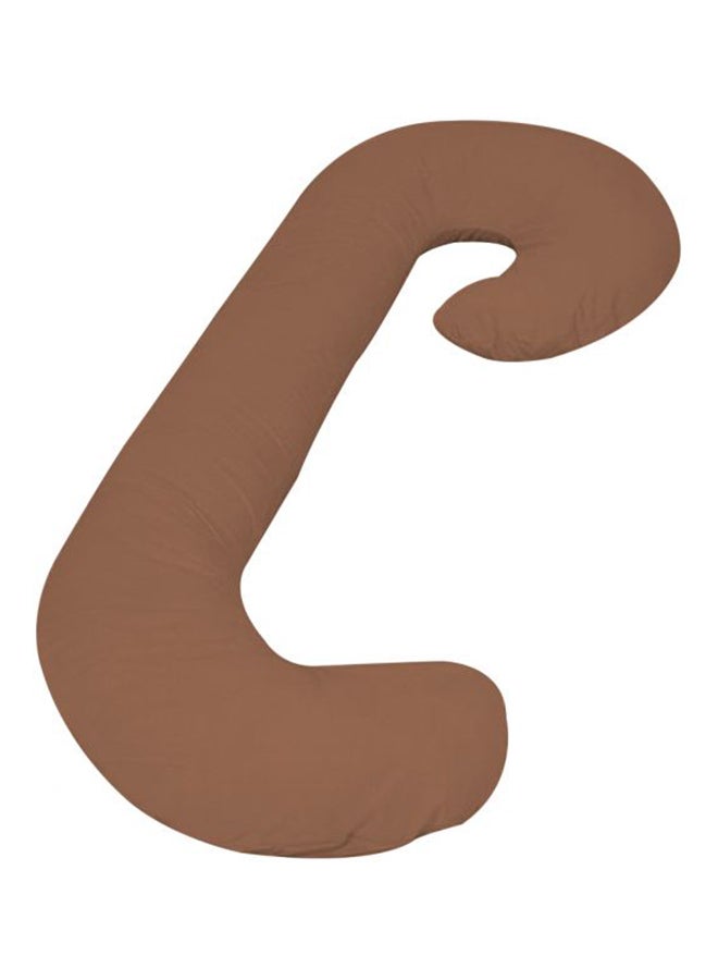 C Shape Comfortable Maternity Pillow microfiber Caramel Brown 150x62x25cm