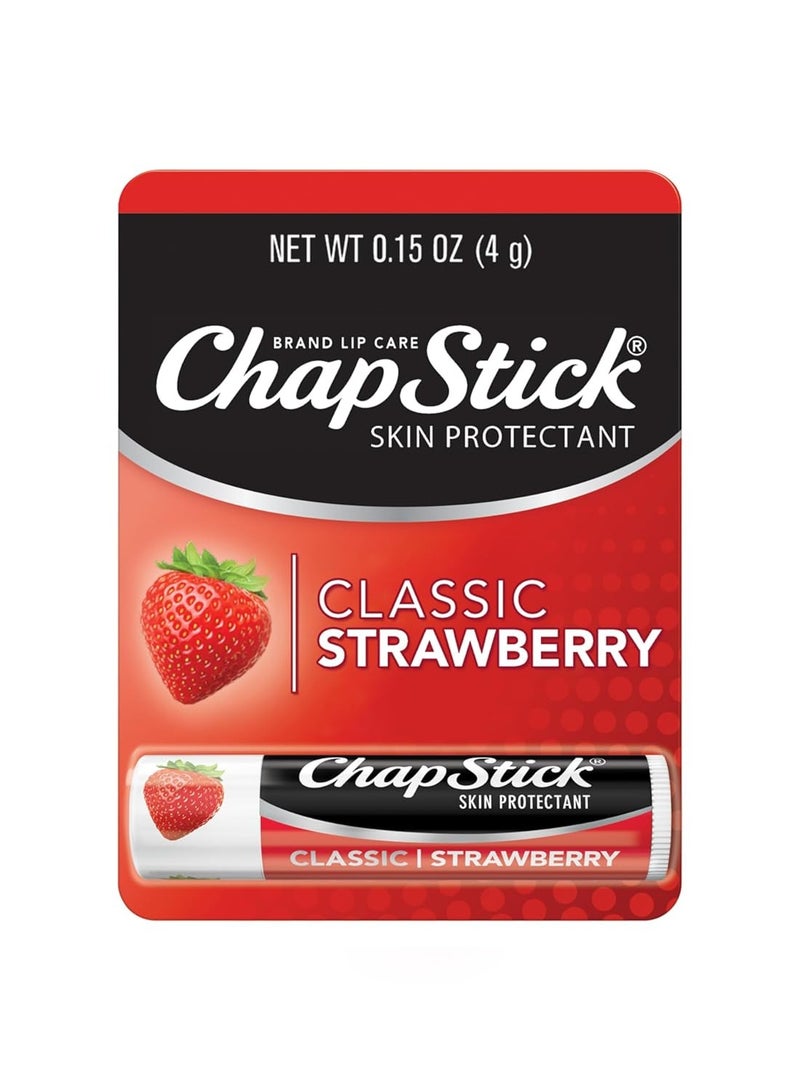 ChapStick Classic Strawberry Lip Balm Tube, Lip Care and Lip Moisturizer - 0.15 Oz