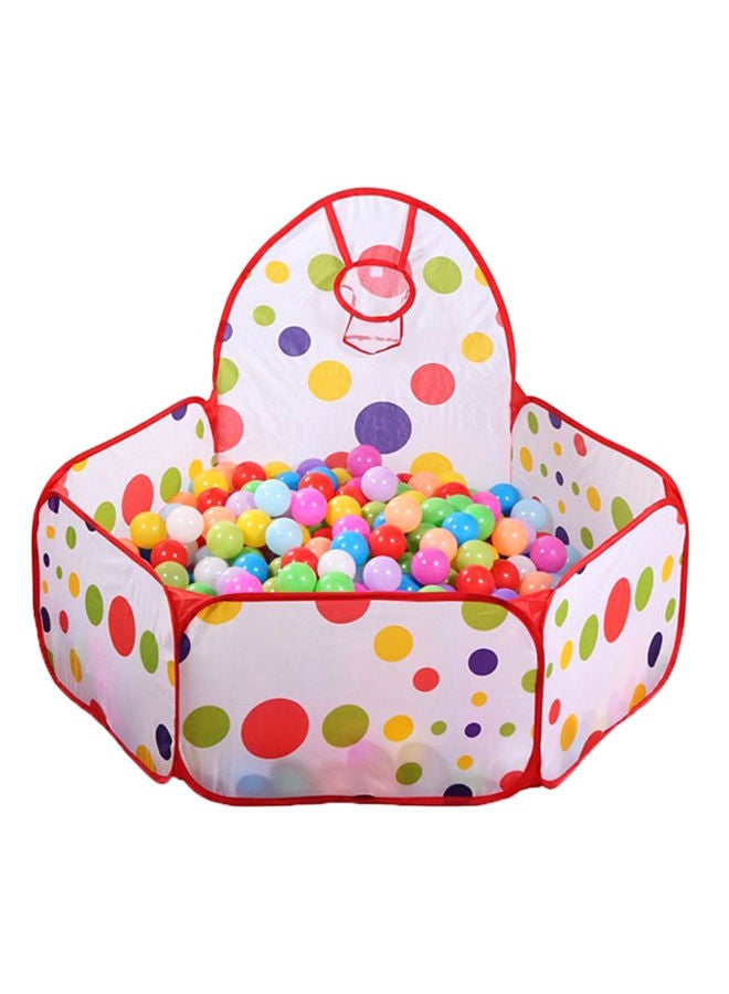 3-In-1 Foldable Crawl Tunnel With Basket Multicolored For 3+ Year Age Group Kids ‎100x100x37cm