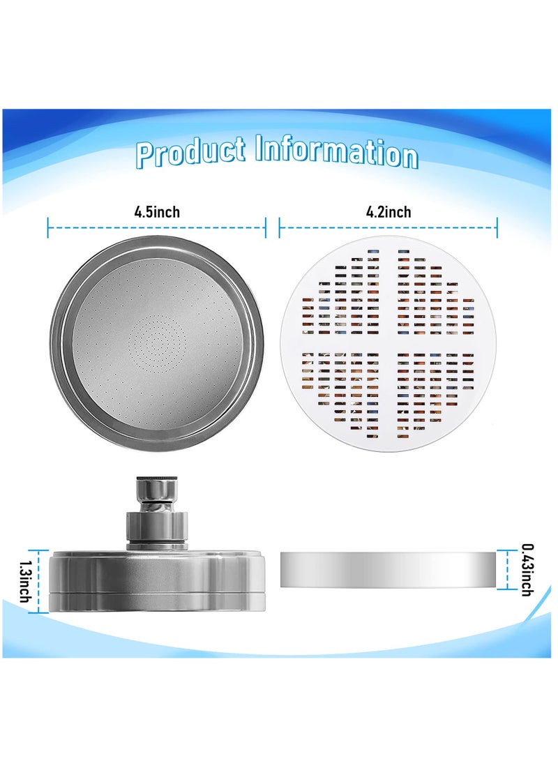 2 Pack Vitamin C + E Shower Head Filter Replacement Cartridge with Various Mineralized Ball Compatible with AquaHomeGroup Filtered Shower Head for Hard Water Remove Chlorine Fluoride Heavy Metal